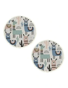 2X Alpaca Round Carpet 120cm in Multi
