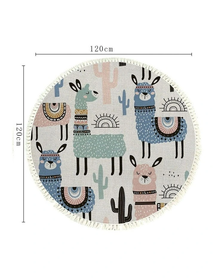 SOGA 2x Alpaca Round Carpet 120cm in Assorted image 6