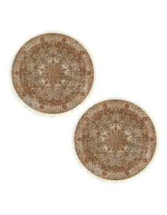 Mandala Pattern Circle Area Rugs Anti-slip Doormat 120cm x2 in Multi