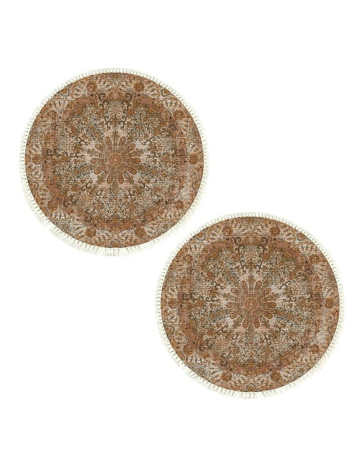 Mandala Pattern Circle Area Rugs Anti-slip Doormat 120cm x2 in Multi image 1