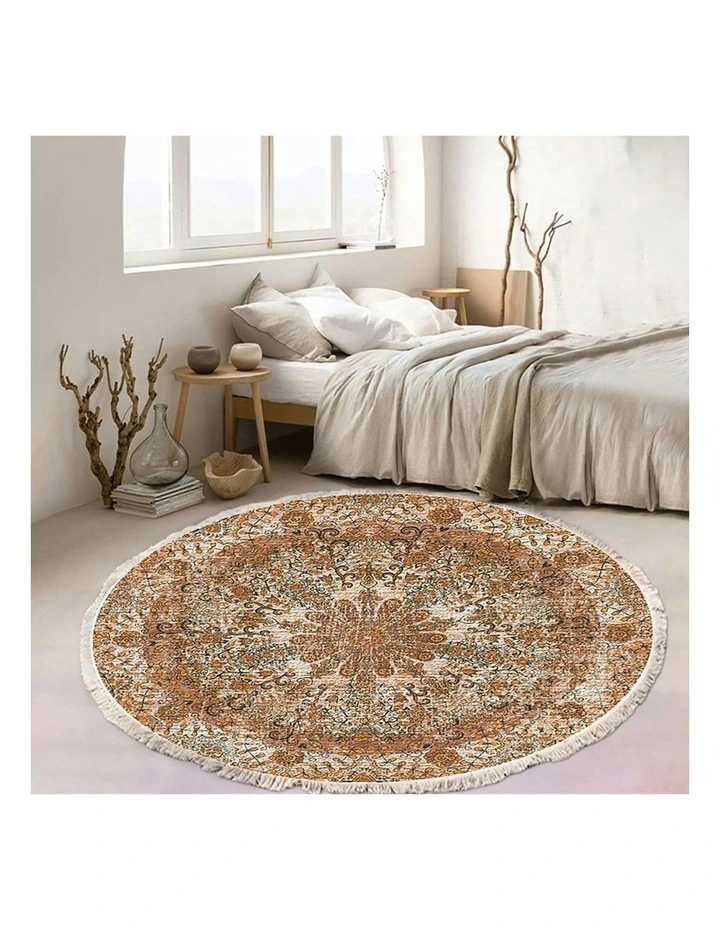 Mandala Pattern Circle Area Rugs Anti-slip Doormat 120cm x2 in Multi image 3