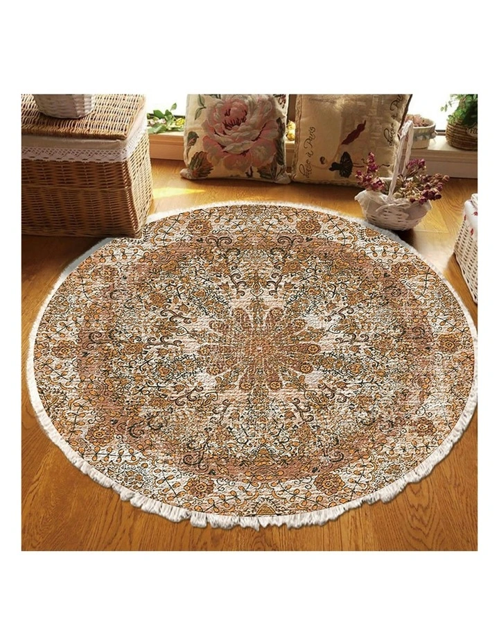 Mandala Pattern Circle Area Rugs Anti-slip Doormat 120cm x2 in Multi image 4