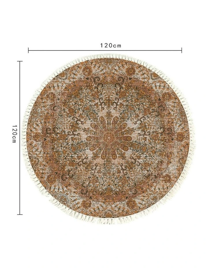 Mandala Pattern Circle Area Rugs Anti-slip Doormat 120cm x2 in Multi image 6
