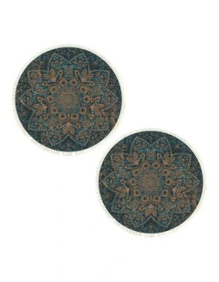 Mandala Pattern Circle Area Rugs Anti-slip Doormat120cm x2 in Multi