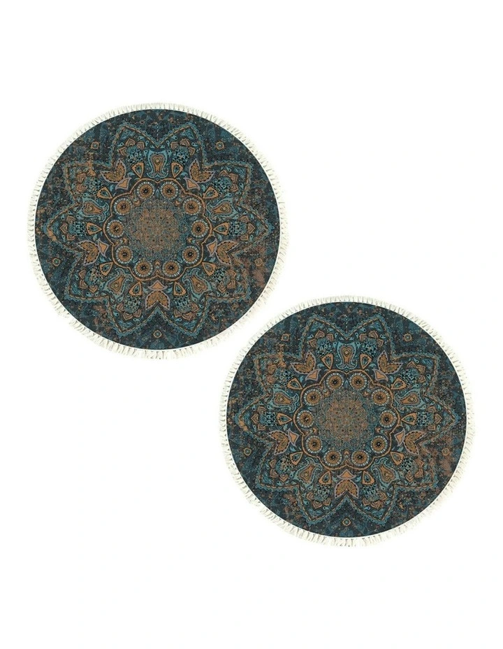 Mandala Pattern Circle Area Rugs Anti-slip Doormat120cm x2 in Multi image 1