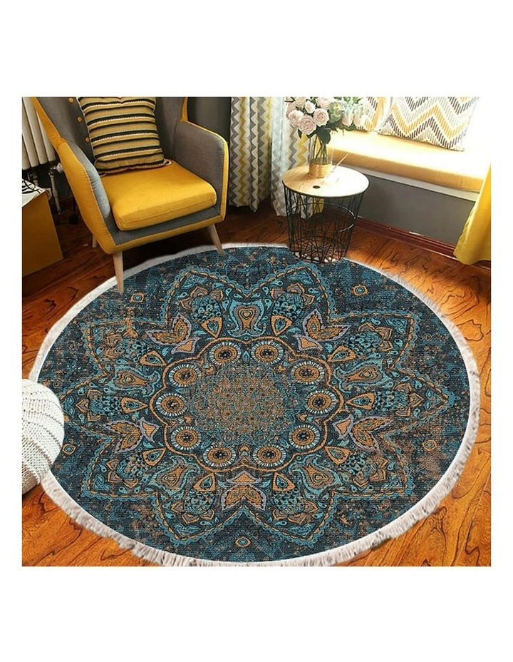 Mandala Pattern Circle Area Rugs Anti-slip Doormat120cm x2 in Multi image 5