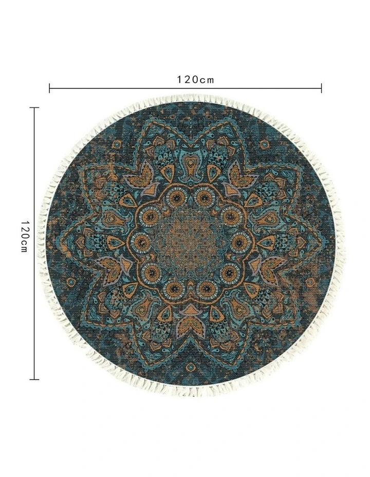 Mandala Pattern Circle Area Rugs Anti-slip Doormat120cm x2 in Multi image 6