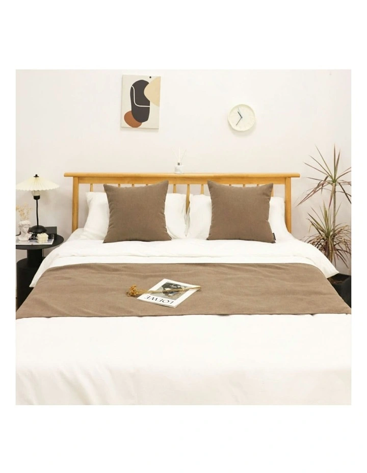 Vintage Scarf Runner Bedding Tail Pad Bed Set of 3 1.8m in Light Brown image 2