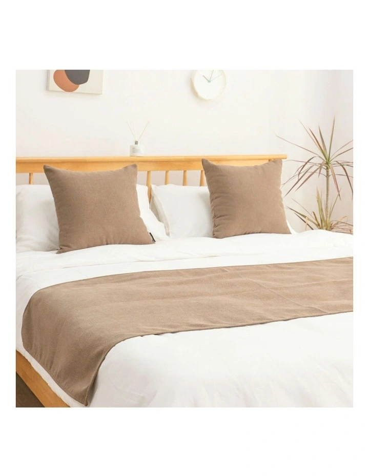 Vintage Scarf Runner Bedding Tail Pad Bed Set of 3 1.8m in Light Brown image 3