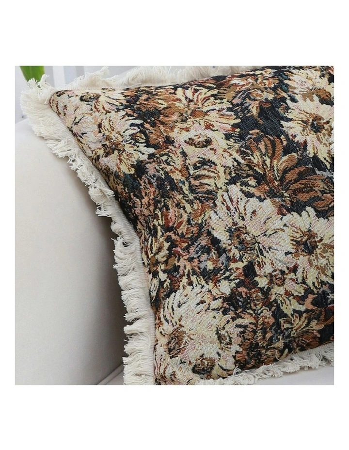 2X Vintage Oil Raised Embroidery Empress Flower Throw Pillow 50cm in Multi image 3