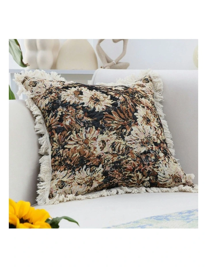 2X Vintage Oil Raised Embroidery Empress Flower Throw Pillow 50cm in Multi image 4