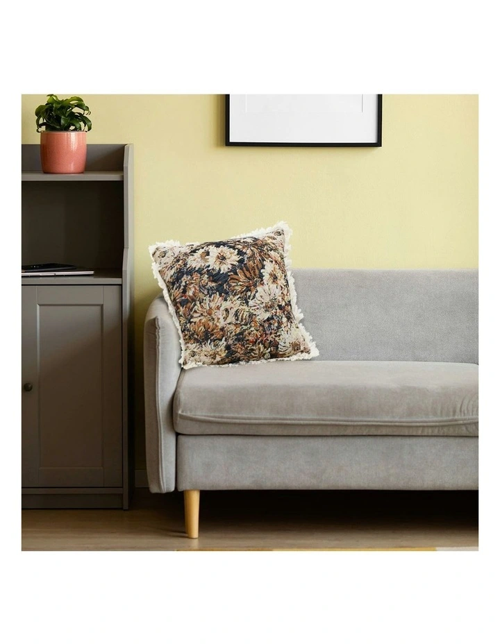 2X Vintage Oil Raised Embroidery Empress Flower Throw Pillow 50cm in Multi image 5