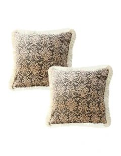 2X 45cm Tassel Sofa Cushion in Dark Floral