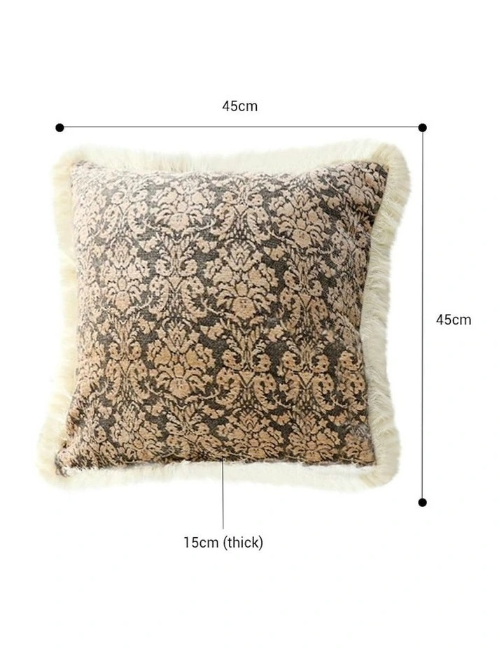 2X 45cm Tassel Sofa Cushion in Dark Floral image 2