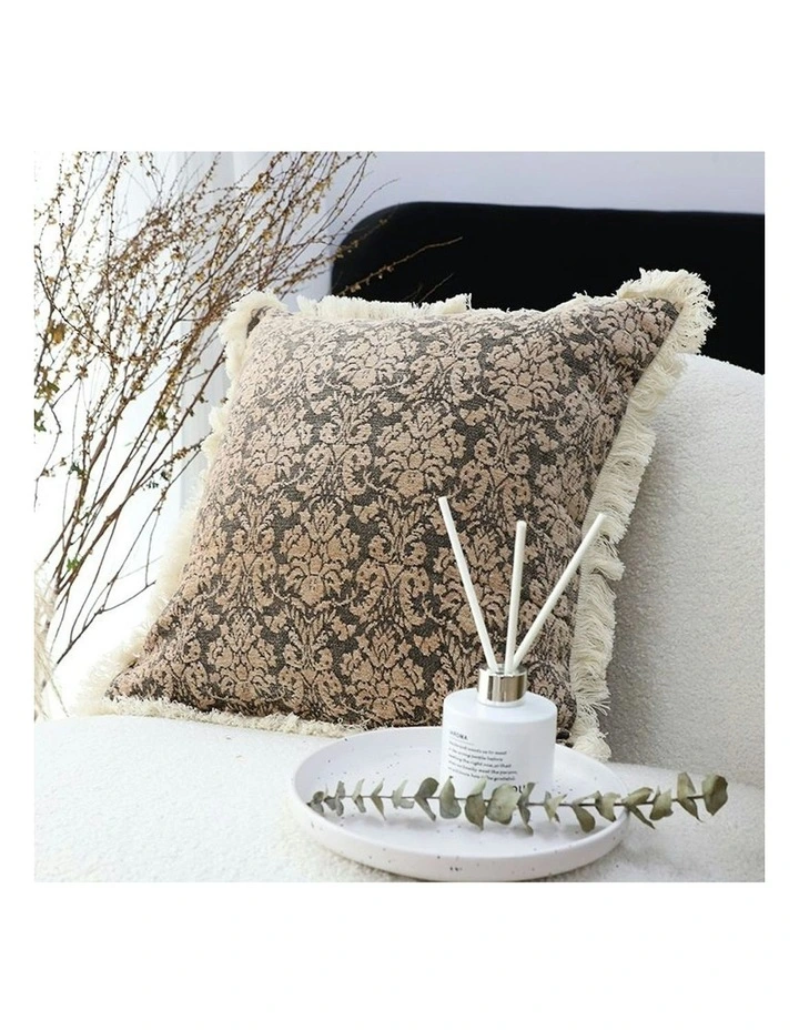 2X 45cm Tassel Sofa Cushion in Dark Floral image 3