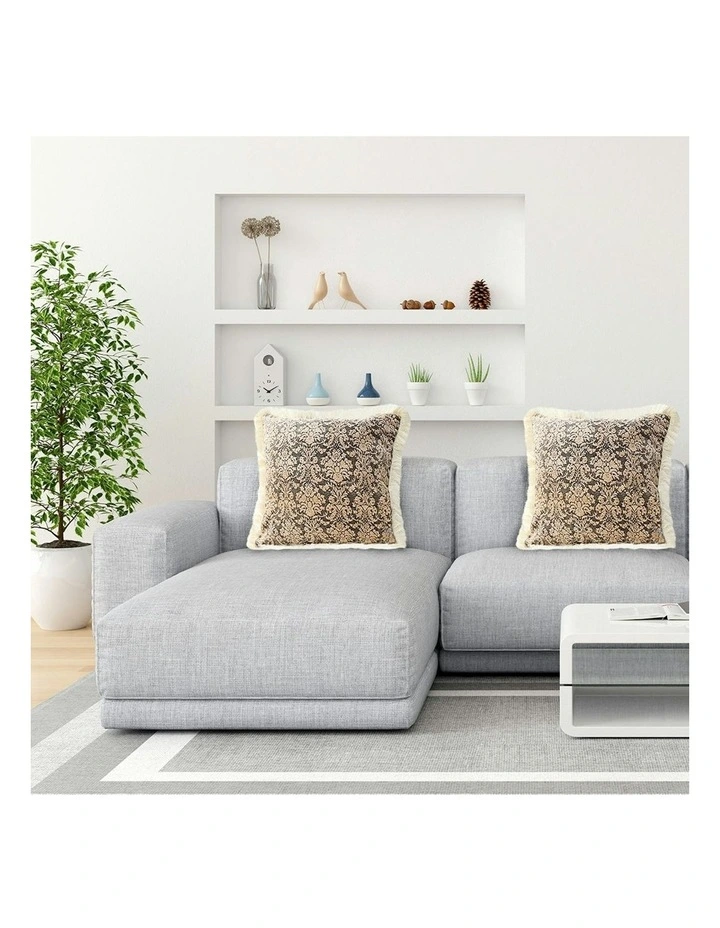 2X 45cm Tassel Sofa Cushion in Dark Floral image 5