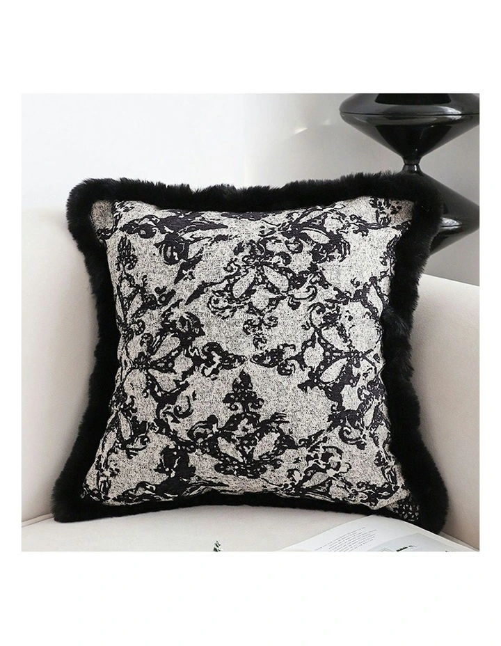 45cm Herringbone Pillowcase Set & Square Throw Pillow x2 in Vintage Black image 2