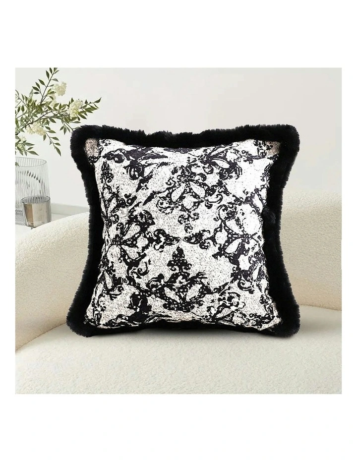 45cm Herringbone Pillowcase Set & Square Throw Pillow x2 in Vintage Black image 3