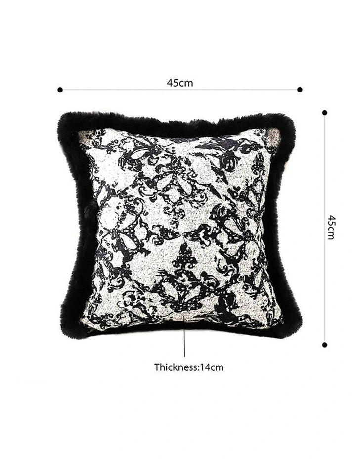 45cm Herringbone Pillowcase Set & Square Throw Pillow x2 in Vintage Black image 5