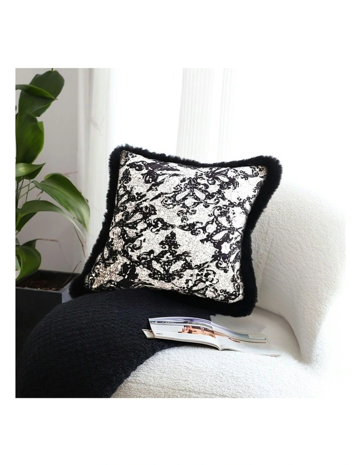 45cm Herringbone Pillowcase Set & Square Throw Pillow x2 in Vintage Black image 6