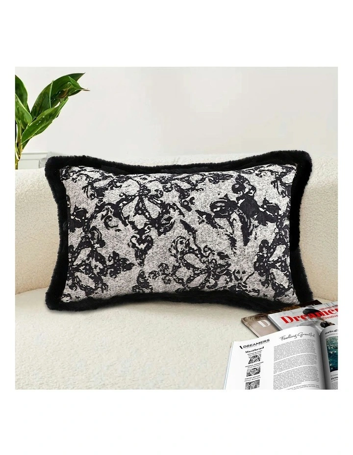 Pillowcase Set Herringbone Pattern Lumbar Throw Pillow 35cm x2 in Vintage Black image 3