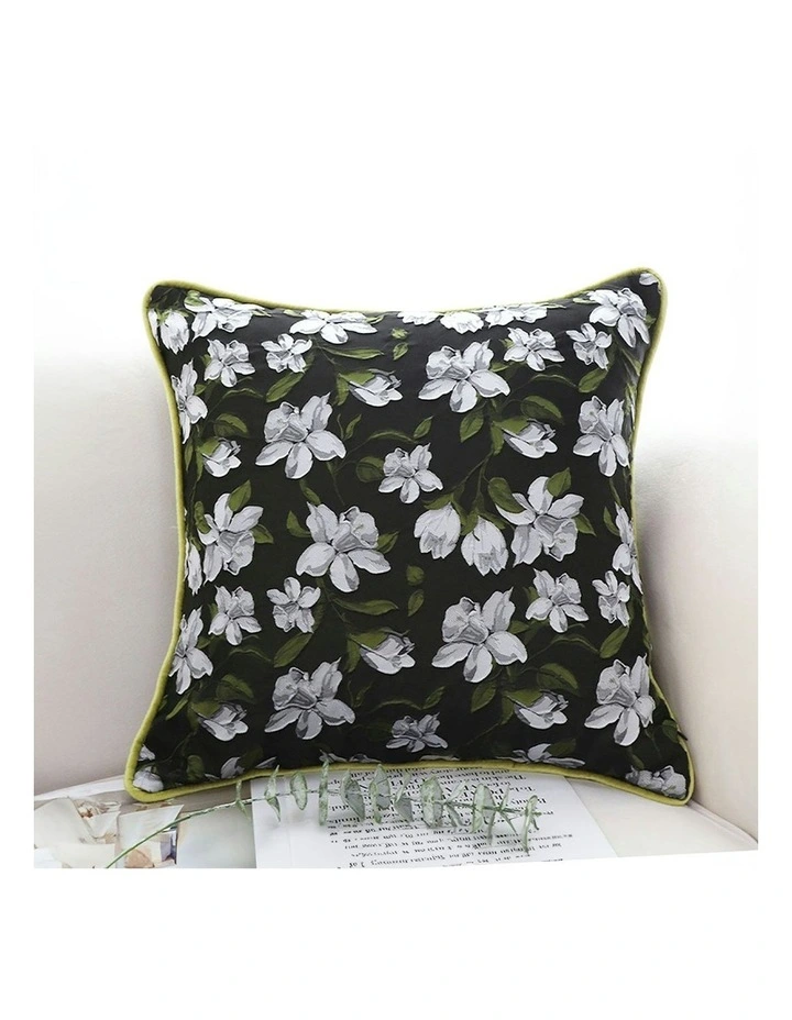 45cm Pillow Subtle Orchid Blossom Square Throw Pillow x2 in Subtle Foliage Green image 2