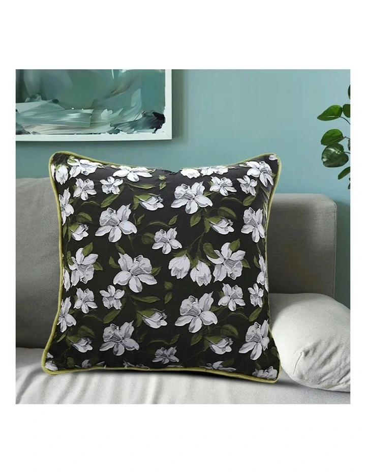 45cm Pillow Subtle Orchid Blossom Square Throw Pillow x2 in Subtle Foliage Green image 3
