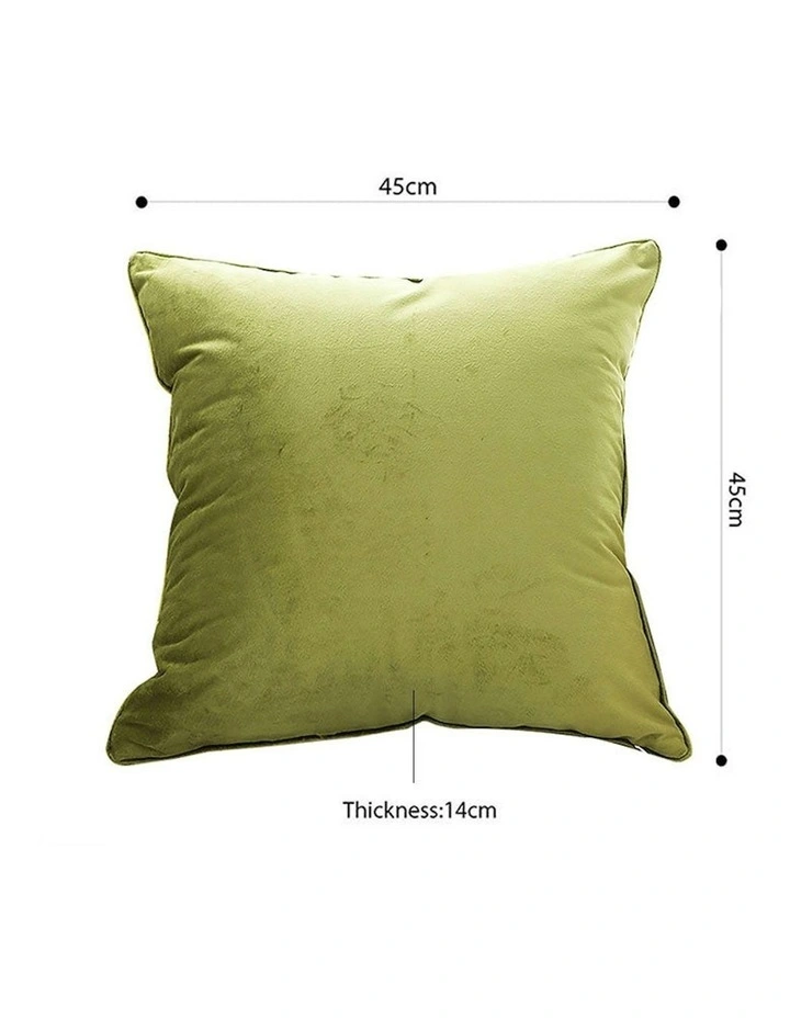 45cm Foliage Velvet Square Throw Pillow x2 in Subtle Fluorescent Green image 5