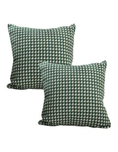 45cm Subtle Foliage Pillow Square Throw Pillow x2 in Green