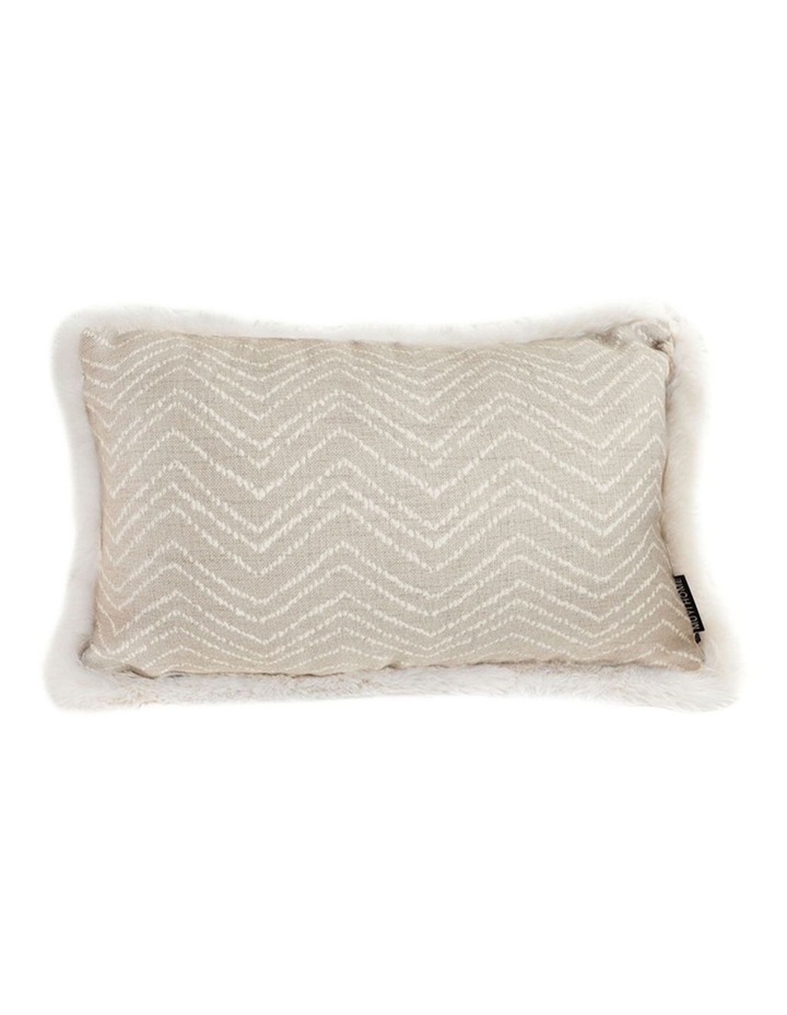 Wabi-sabi Cushion Herringbone Lumbar Throw  Pillow 30cm in Cream image 1
