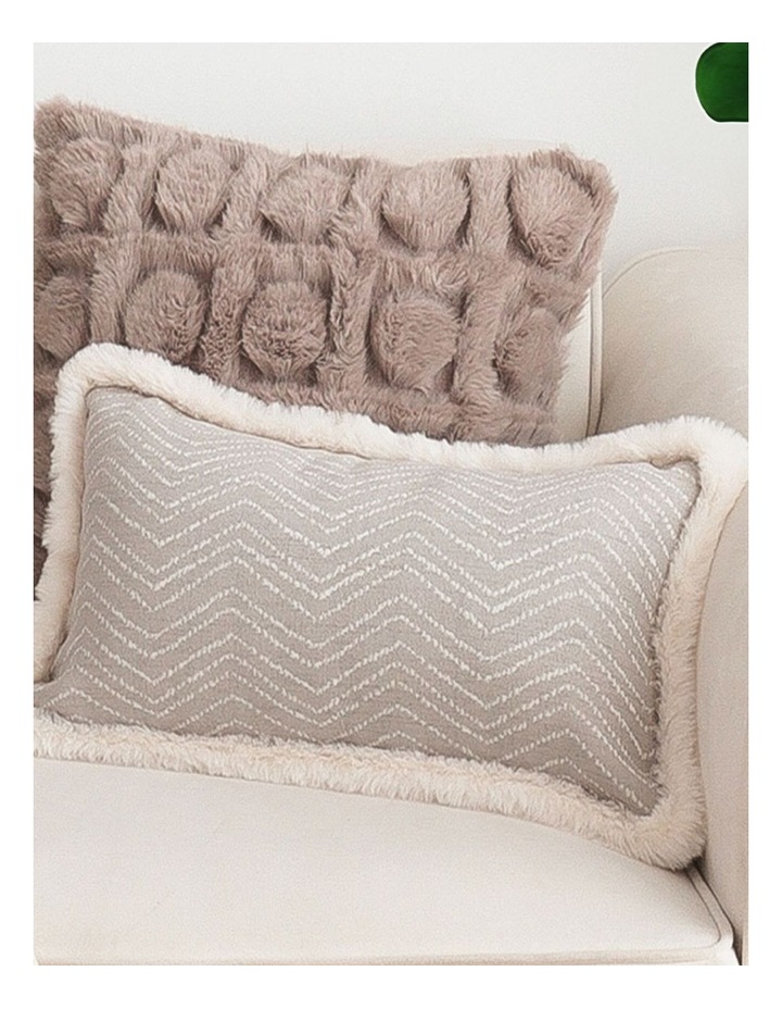 Wabi-sabi Cushion Herringbone Lumbar Throw  Pillow 30cm in Cream image 2