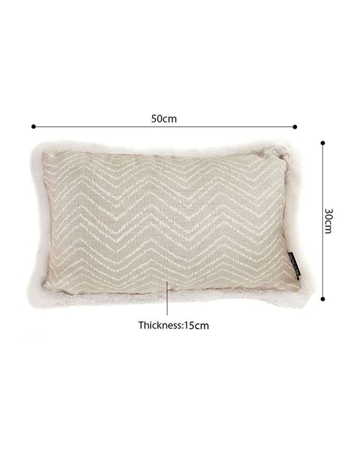Wabi-sabi Cushion Herringbone Lumbar Throw  Pillow 30cm in Cream image 3