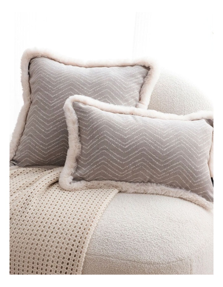 Wabi-sabi Cushion Herringbone Lumbar Throw  Pillow 30cm in Cream image 4