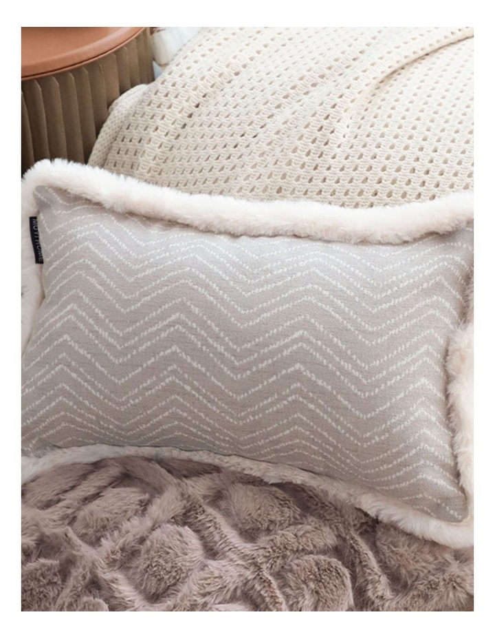 Wabi-sabi Cushion Herringbone Lumbar Throw  Pillow 30cm in Cream image 6