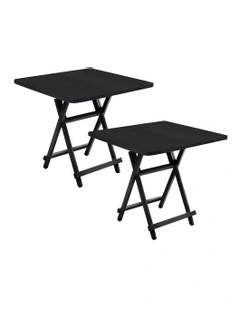 Portable Square Surface Space Saving Folding Desk 2x in Black