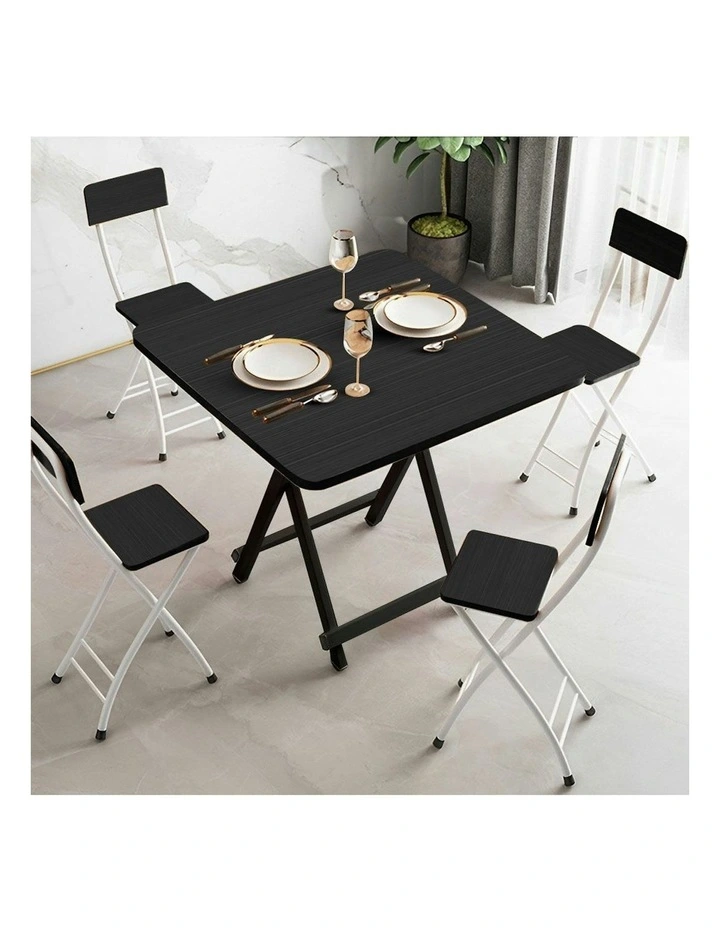 Portable Square Surface Space Saving Folding Desk 2x in Black image 4