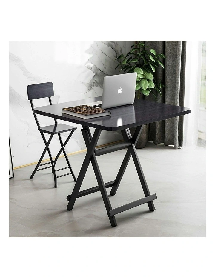 Portable Square Surface Space Saving Folding Desk 2x in Black image 5