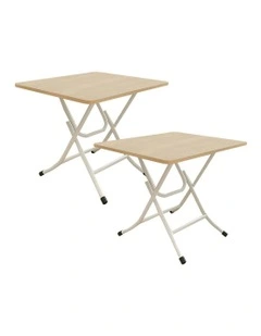 Portable Square Surface Space Saving Folding Desk 2x in Beige