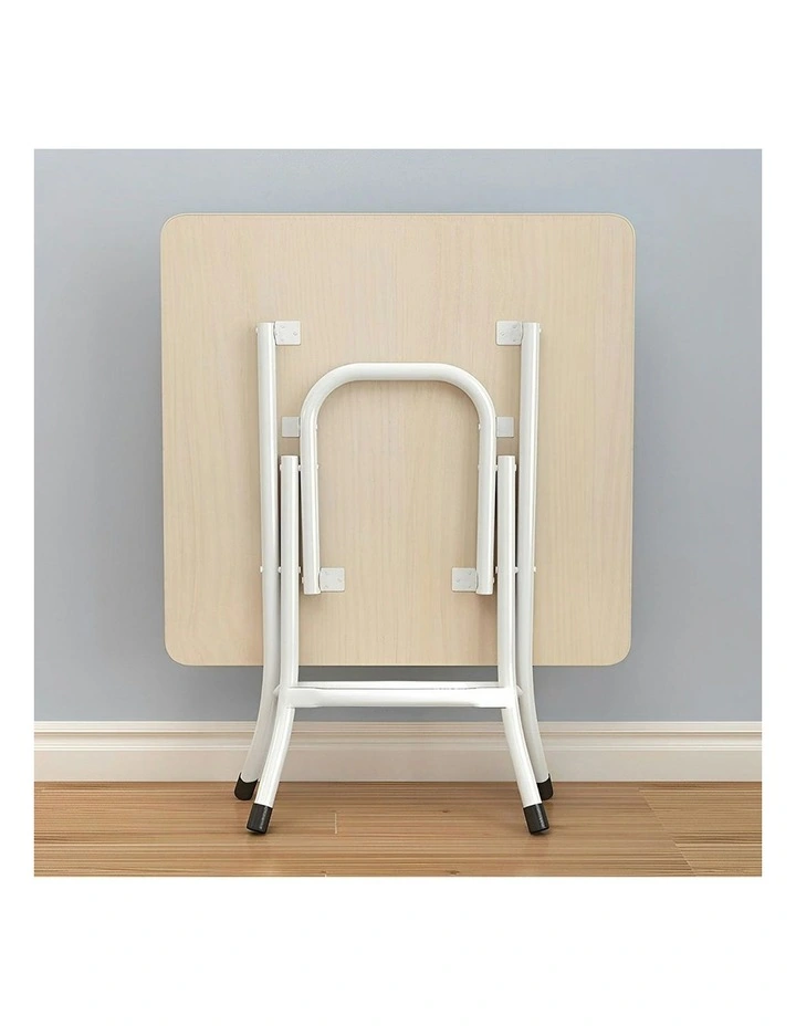 Portable Square Surface Space Saving Folding Desk 2x in Beige image 6