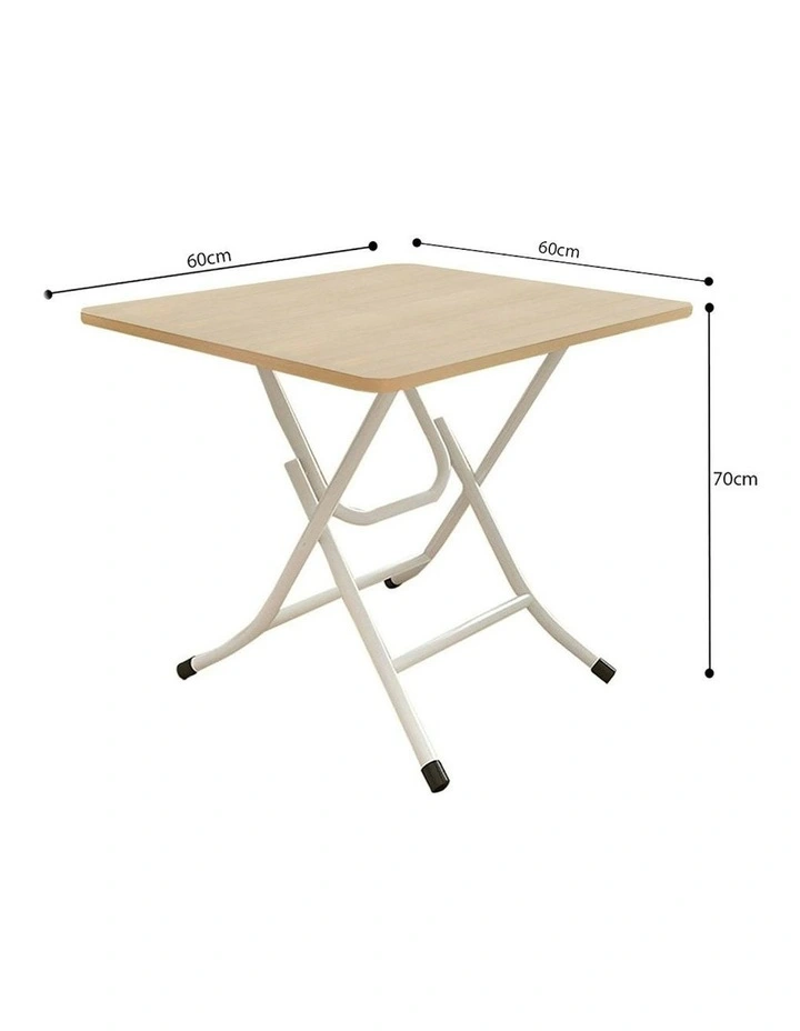 Portable Square Surface Space Saving Folding Desk 2x in Beige image 7