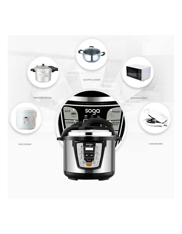 2X Electric Stainless Steel Pressure Cooker 12L 1600W Multicooker 16 image 4