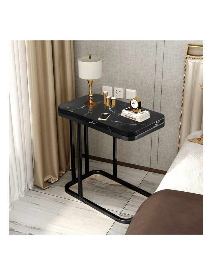 2X Ceramic Sofa Side Square Mini Table 30x50cm in Black image 3