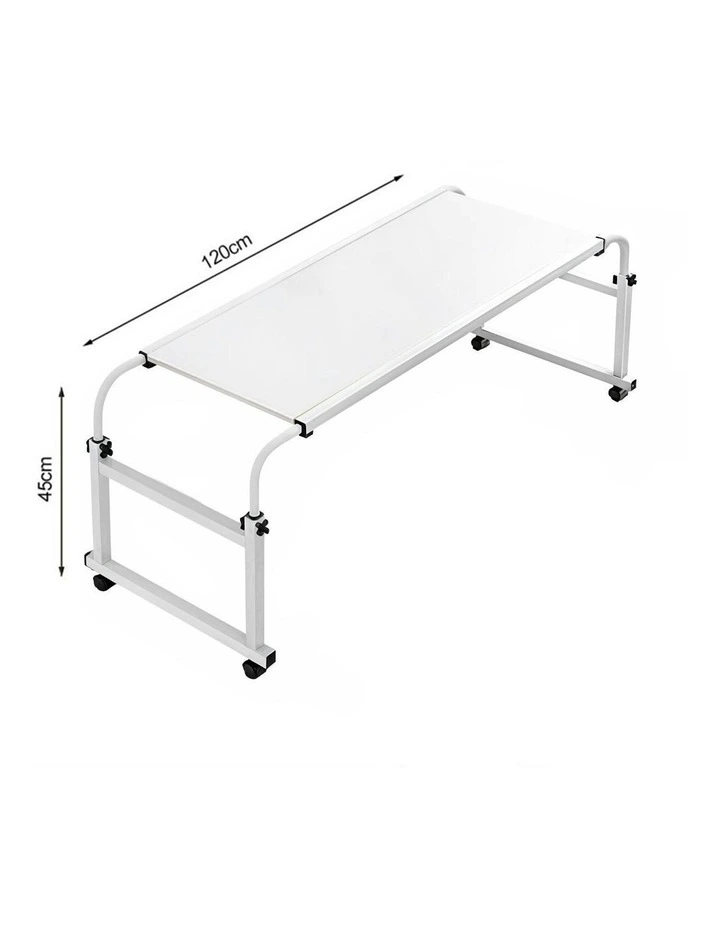 SOGA 2X Cross Bed Movable Desk Table 129x6.5x68cm in White image 5