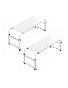 2X Cross Bed Movable Desk Table 120x45cm in White