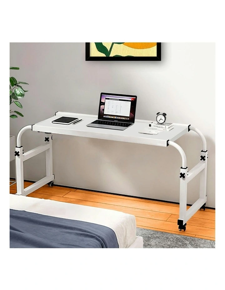 SOGA 2X Cross Bed Movable Desk Table 120x45cm in White image 4