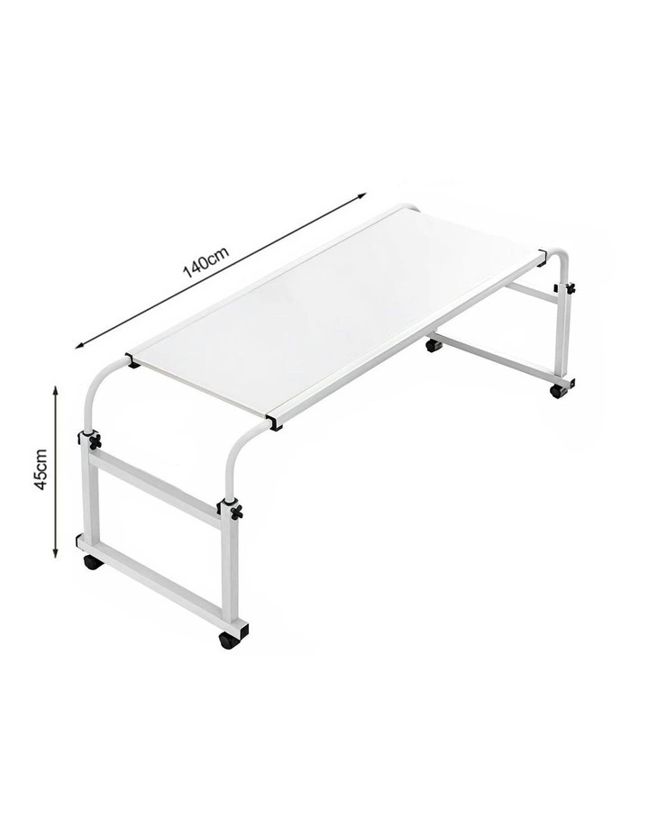 SOGA 2X Cross Bed Movable Desk Table 120x45cm in White image 5