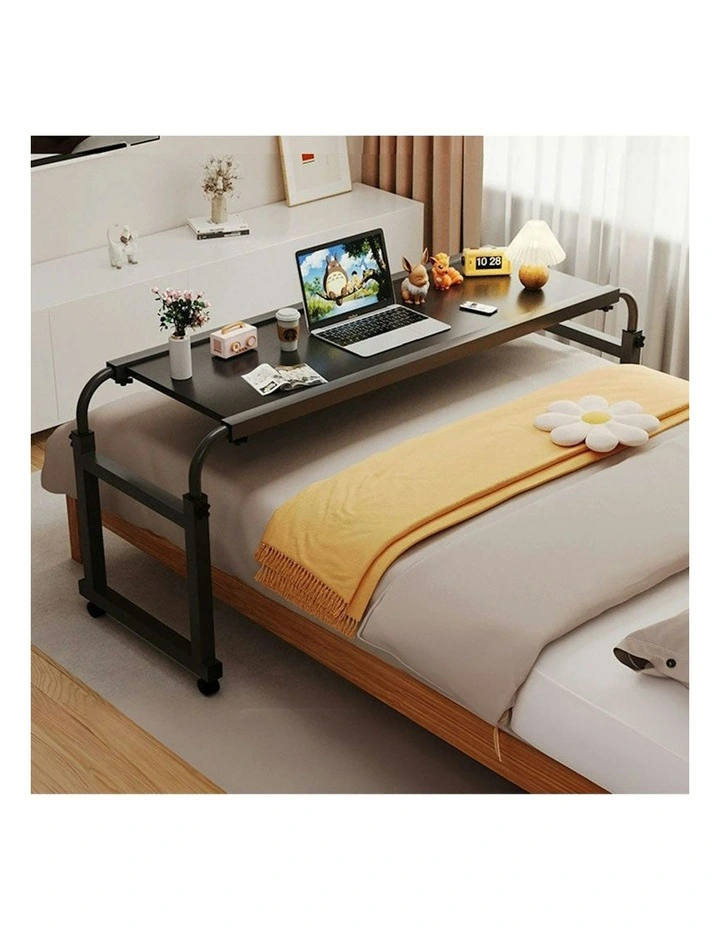 Cross Bed Movable Desk Table 120x45cm in Black image 2