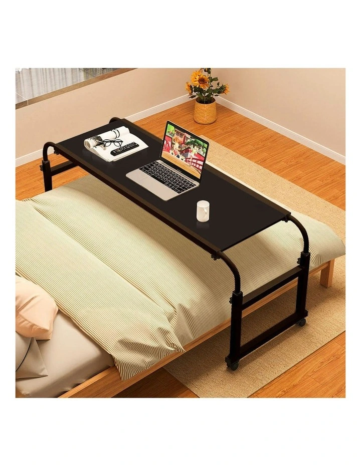 Cross Bed Movable Desk Table 120x45cm in Black image 3