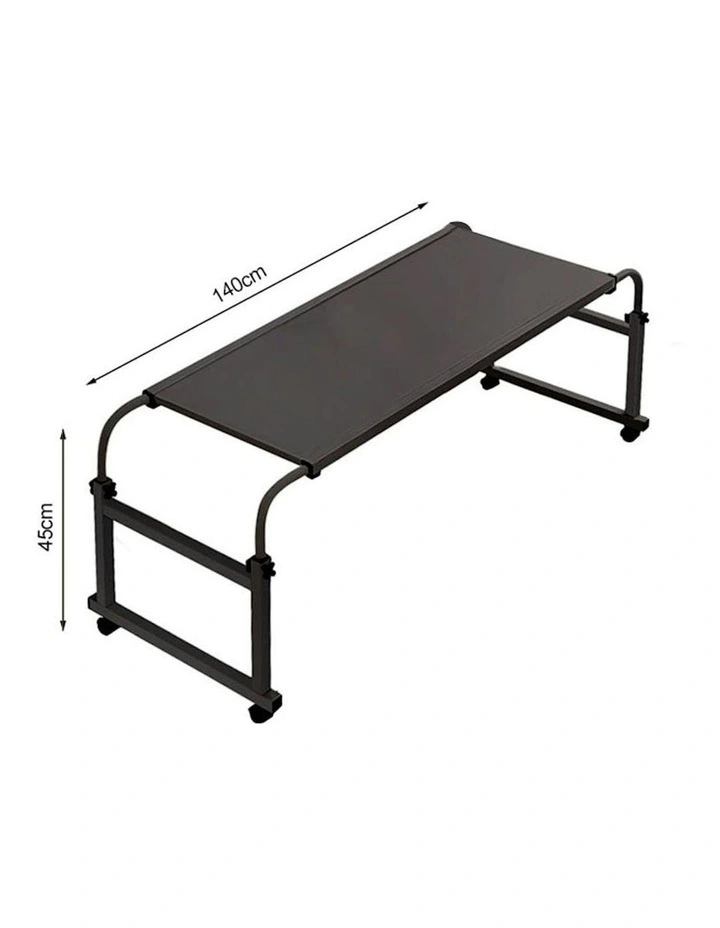Cross Bed Movable Desk Table 120x45cm in Black image 5