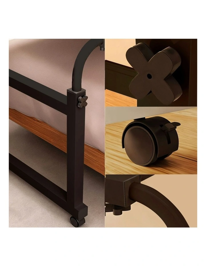 Cross Bed Movable Desk Table 120x45cm in Black image 7